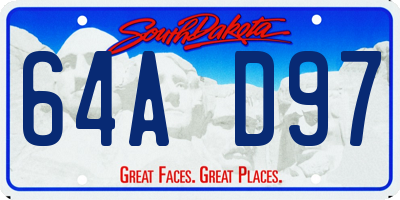 SD license plate 64AD97