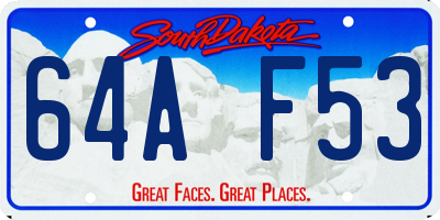 SD license plate 64AF53
