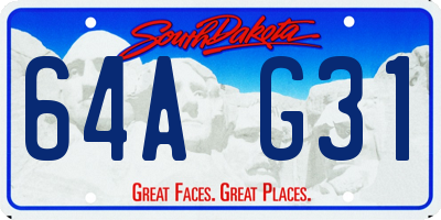SD license plate 64AG31