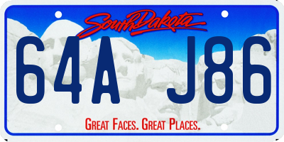 SD license plate 64AJ86