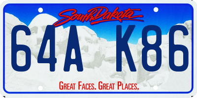 SD license plate 64AK86