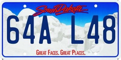 SD license plate 64AL48