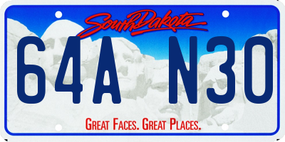 SD license plate 64AN30