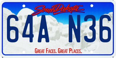 SD license plate 64AN36