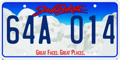 SD license plate 64AO14