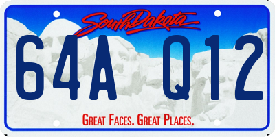 SD license plate 64AQ12