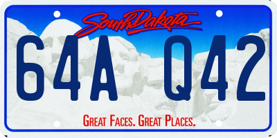 SD license plate 64AQ42