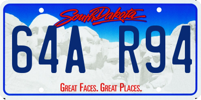 SD license plate 64AR94