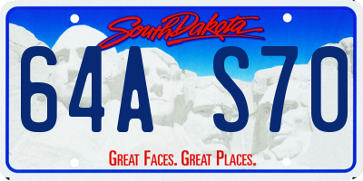 SD license plate 64AS70