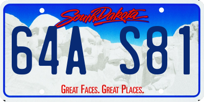SD license plate 64AS81