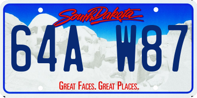 SD license plate 64AW87
