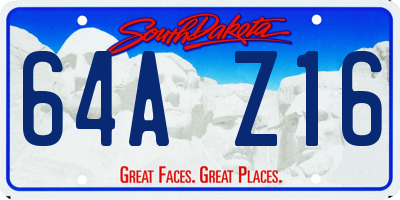 SD license plate 64AZ16