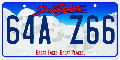 SD license plate 64AZ66