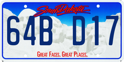 SD license plate 64BD17