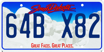 SD license plate 64BX82