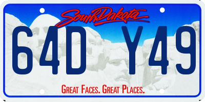 SD license plate 64DY49