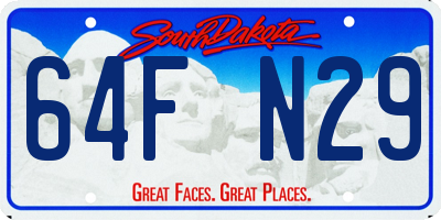 SD license plate 64FN29