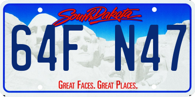 SD license plate 64FN47