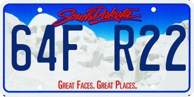 SD license plate 64FR22