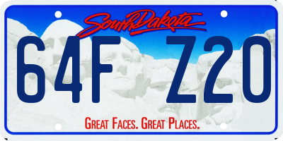 SD license plate 64FZ20