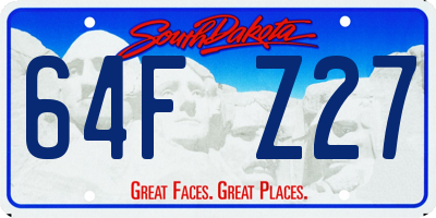 SD license plate 64FZ27
