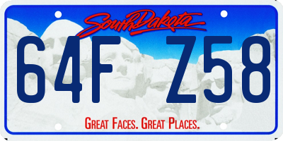 SD license plate 64FZ58