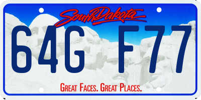 SD license plate 64GF77