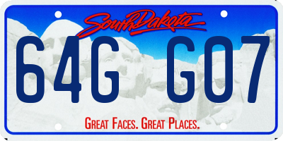 SD license plate 64GG07