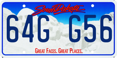 SD license plate 64GG56