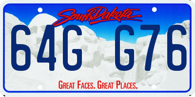 SD license plate 64GG76