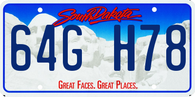 SD license plate 64GH78