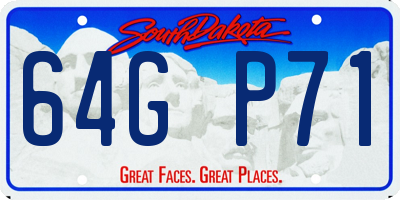 SD license plate 64GP71