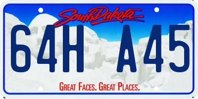 SD license plate 64HA45