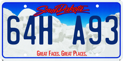 SD license plate 64HA93
