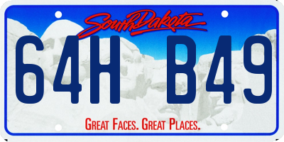 SD license plate 64HB49