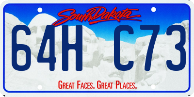 SD license plate 64HC73