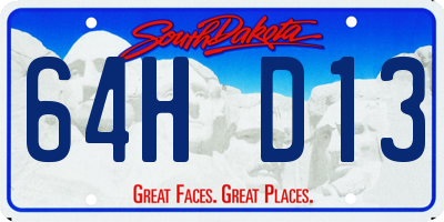 SD license plate 64HD13