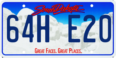 SD license plate 64HE20