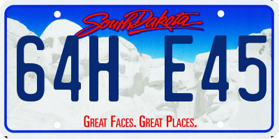 SD license plate 64HE45