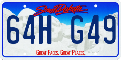 SD license plate 64HG49