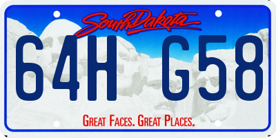 SD license plate 64HG58
