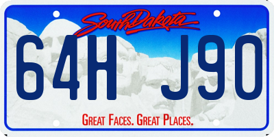 SD license plate 64HJ90