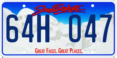 SD license plate 64HO47