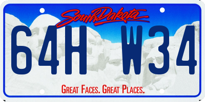 SD license plate 64HW34