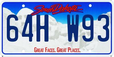 SD license plate 64HW93