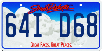 SD license plate 64ID68