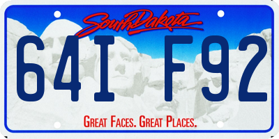SD license plate 64IF92