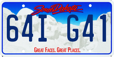 SD license plate 64IG41
