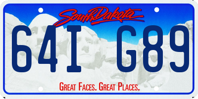 SD license plate 64IG89