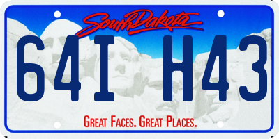 SD license plate 64IH43